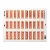 Gestampt classificatielabel etiket (Full Sheet)