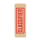 Gestampt classificatielabel etiket (Voorkant)