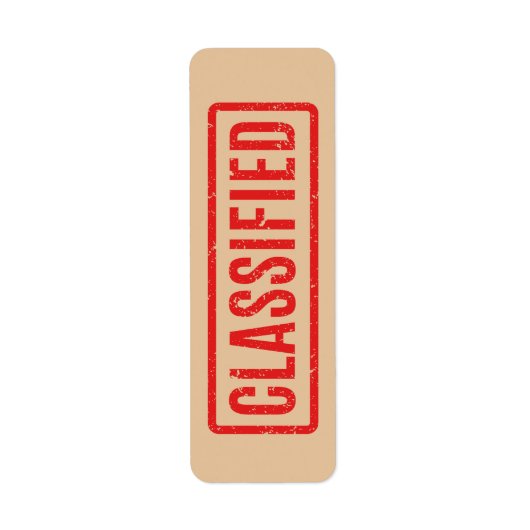 Gestampt classificatielabel etiket (Voorkant)
