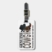 Gestampt GENUINE Cowgirl met boot en Pet Bagagelabel (Voorkant verticaal)