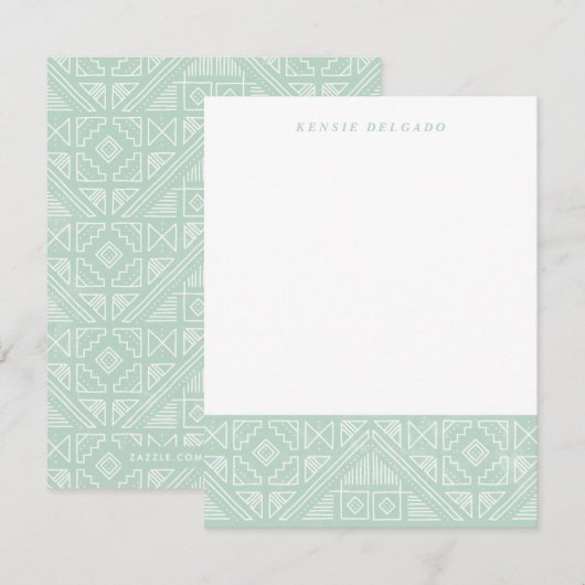 Gestampt geometrische bankroet - Munt Notitiekaartje (Voorkant / Achterkant)