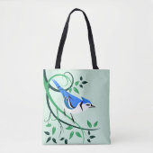 Gestandaardiseerde Blue Jay Bird Tote Bag (Voorkant)
