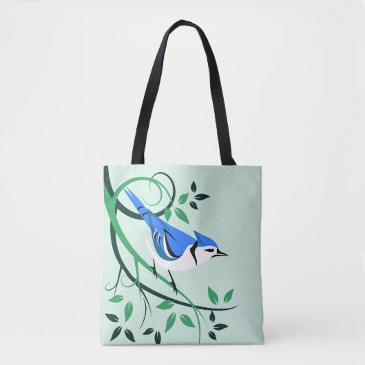 Gestandaardiseerde Blue Jay Bird Tote Bag (Voorkant)