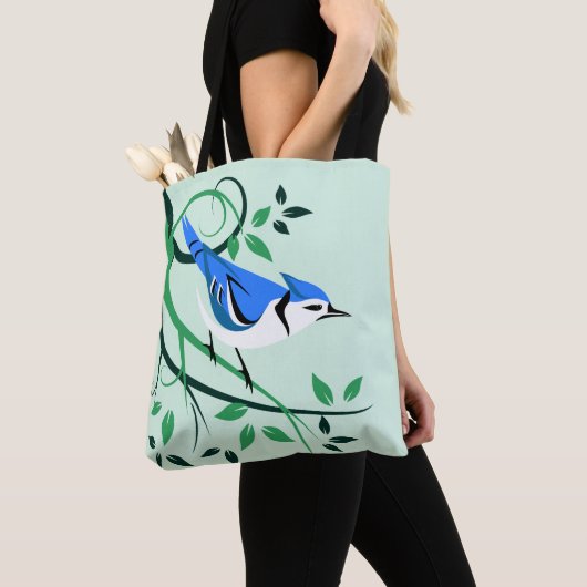 Gestandaardiseerde Blue Jay Bird Tote Bag (Dichtbij)