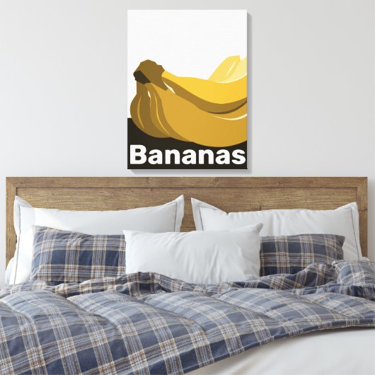 Gestandaardiseerde Gele Bananas Kitchen Canvas Afdruk (Insitu (Slaapkamer))