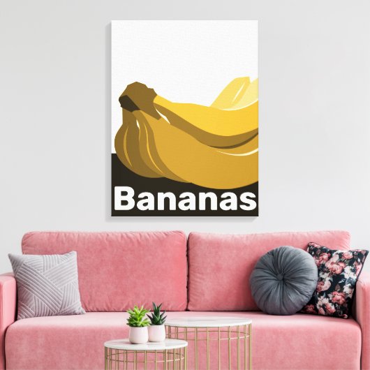 Gestandaardiseerde Gele Bananas Kitchen Canvas Afdruk (Insitu (Woonkamer))