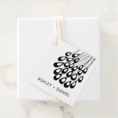 Gestandaardiseerde peacock Feather Modern Wedding Bedankjes Labels (In situ)