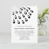 Gestandaardiseerde peacock Feathers Modern Wedding Kaart (Staand voorkant)