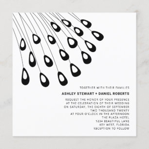 Gestandaardiseerde peacock Feathers Modern Wedding Kaart