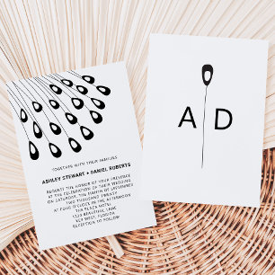 Gestandaardiseerde peacock Feathers Modern Wedding Kaart