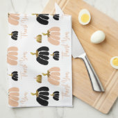 Gestandaardiseerde pompoenen in het zwart, zwart w theedoek (Quarter Fold)