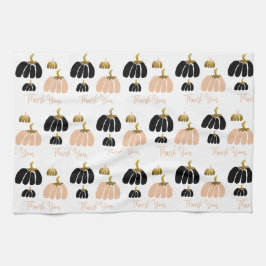 Gestandaardiseerde pompoenen in het zwart, zwart w theedoek