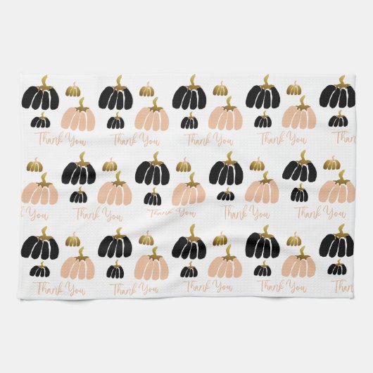 Gestandaardiseerde pompoenen in het zwart, zwart w theedoek (Horizontaal)