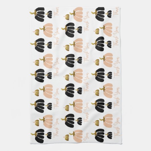 Gestandaardiseerde pompoenen in het zwart, zwart w theedoek (Verticaal)