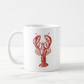 Gestandaardiseerde rode lobster koffiemok (Links)