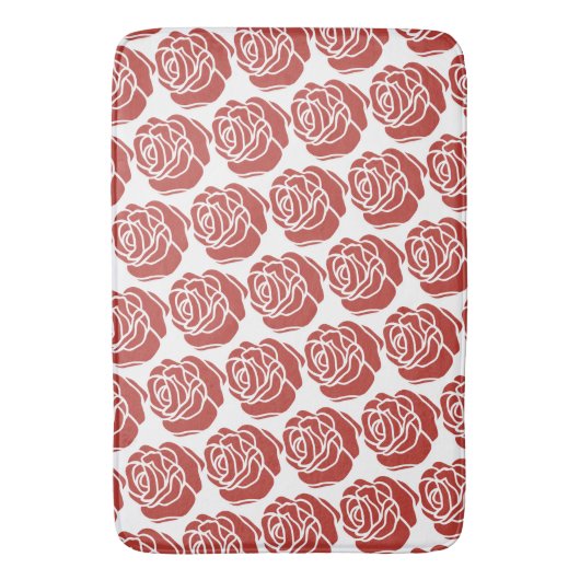 Gestandaardiseerde rode rozen flessenpatroon badmat (Voorkant Verticaal)