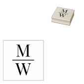 Gestapeld 2 Initiaal Horiz Spacer Bruiloft Monogra Rubberstempel (Gestempeld)