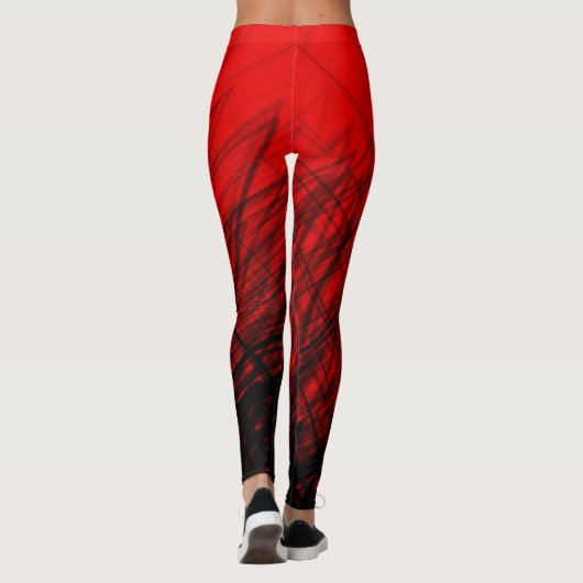 Gestapeld Crosshatch Red - Leggings (Achterkant)
