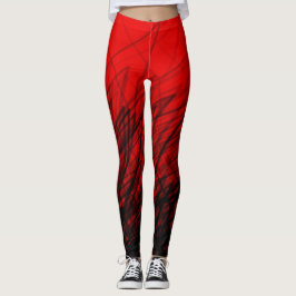 Gestapeld Crosshatch Red - Leggings