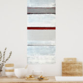 'Gestapeld' grijs en rood Abstract Poster afdrukke (Keuken)
