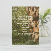 Gestapeld hout Herfst Natuur Kaart (Staand voorkant)