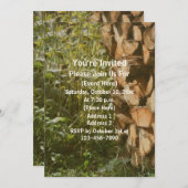 Gestapeld hout Herfst Natuur Kaart (Voorkant / Achterkant)