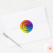 gestapeld kleurenwiel ronde sticker (Envelop)