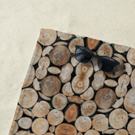 Gestapeld Patroon Foto van Boomtak Stamstukken Strandlaken