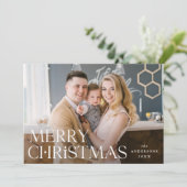 Gestapeld Prettig Kerstmis Foto Feestdagenkaart (Staand voorkant)