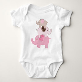 Gestapeld Roze Olephants Kinder Shirt