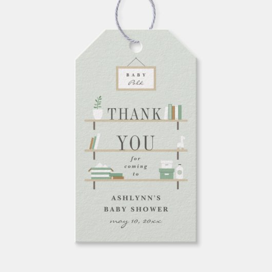 Gestapeld Shelves baby shower bedankt voor de guns Cadeaulabel (Voorkant)