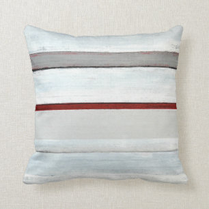 'Gestapelde' Abstracte rode en zwarte kunstloods Kussen