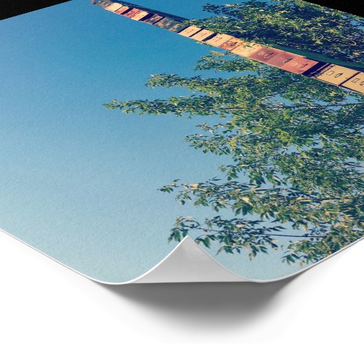 gestapelde archiefkasten in de vermont - burlingto poster (Hoek)