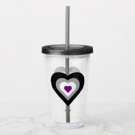 Gestapelde aseksuele hart acryl tumbler drinkbeker