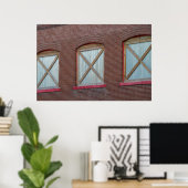 Gestapelde bakstenen bouwramen poster (Thuiskantoor)
