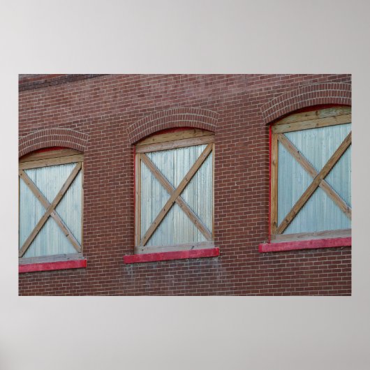 Gestapelde bakstenen bouwramen poster (Voorkant)