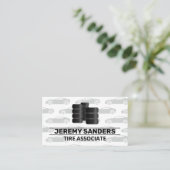 Gestapelde banden Logo | Sportwagenpatroon Visitekaartje (Staand voorkant)