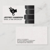 Gestapelde banden | monteur met sleutel logo visitekaartje (Voorkant / Achterkant)