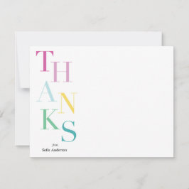 Gestapelde Bedankt op maat Notitiekaartje