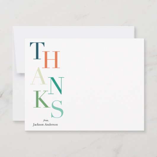 Gestapelde Bedankt op maat Notitiekaartje (Voorkant)