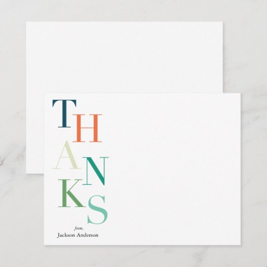 Gestapelde Bedankt op maat Notitiekaartje (Voorkant / Achterkant)