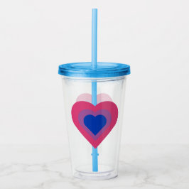 Gestapelde Biseksuele Hart Acryl Tumbler Drinkbeker