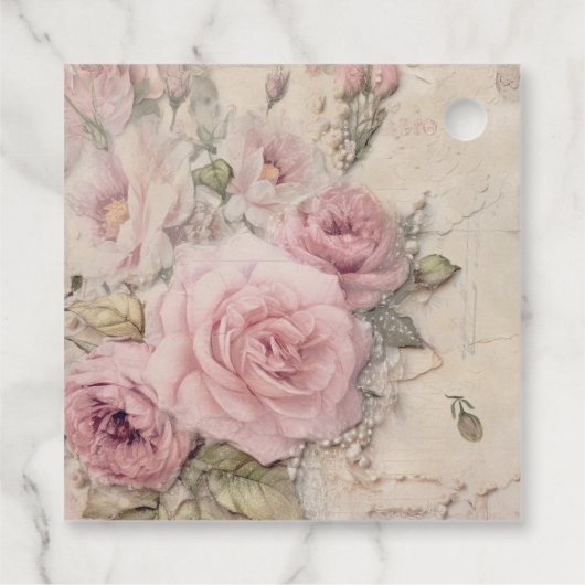 Gestapelde bloemencups Ephemera Vrijgezellenfeest Bedankjes Labels (Achterkant)