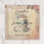 Gestapelde bloemencups Ephemera Vrijgezellenfeest Bedankjes Labels (Voorkant)