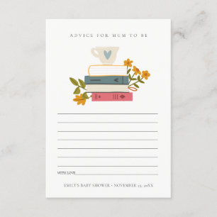 Gestapelde boeken - advies voor het Baby shower Informatiekaartje