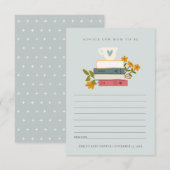 Gestapelde boeken - advies voor het Baby shower Informatiekaartje (Voorkant / Achterkant)