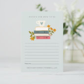 Gestapelde boeken - advies voor het Baby shower Informatiekaartje (Staand voorkant)