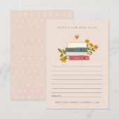 Gestapelde boeken - advies voor het Baby shower Informatiekaartje (Voorkant / Achterkant)