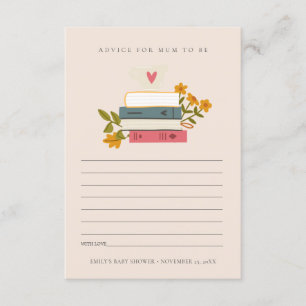 Gestapelde boeken - advies voor het Baby shower Informatiekaartje