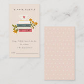 Gestapelde boeken, Baby shower met turnpapier Informatiekaartje (Voorkant / Achterkant)